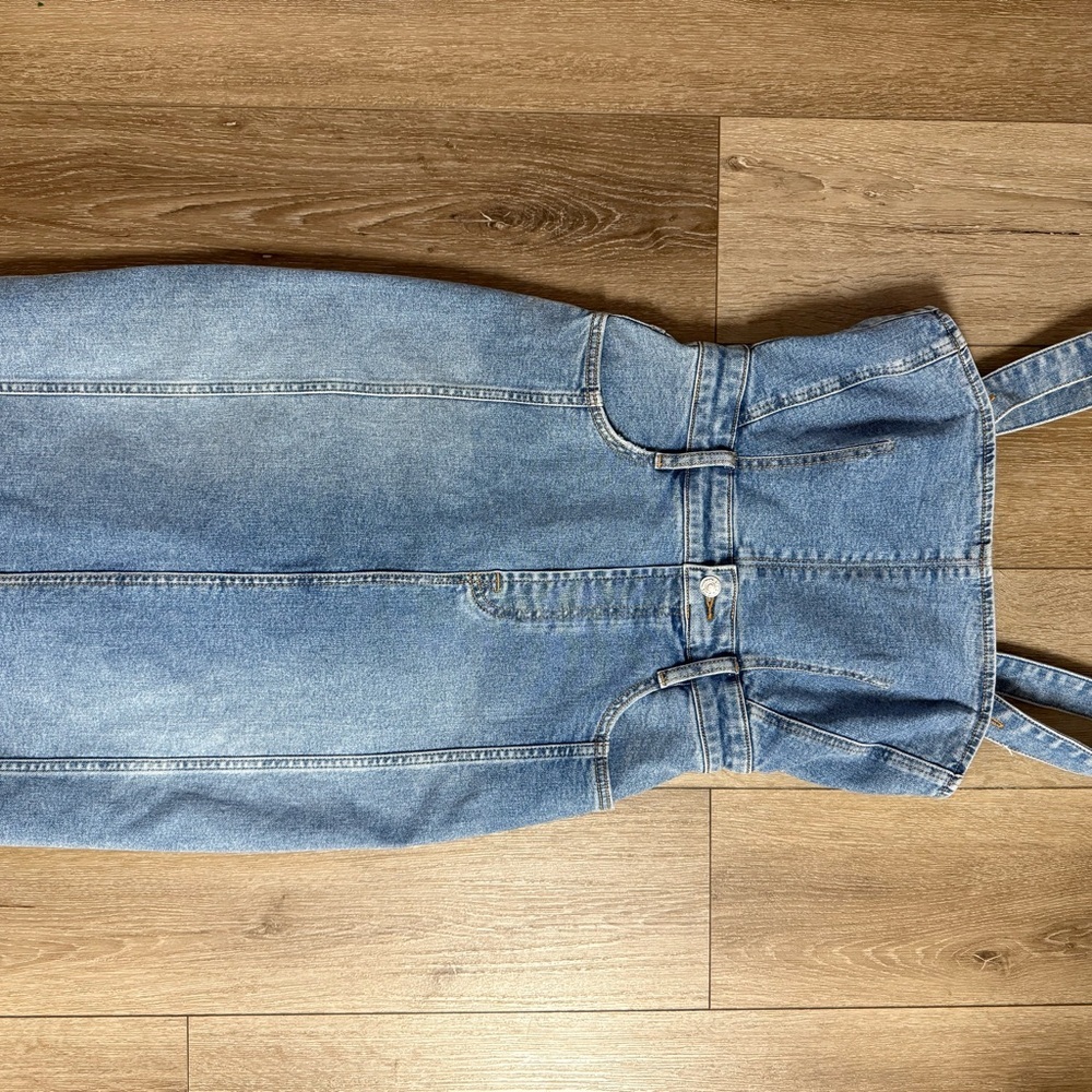 7 For All Mankind Denim Blue Midi Dress - Picture 8 of 12